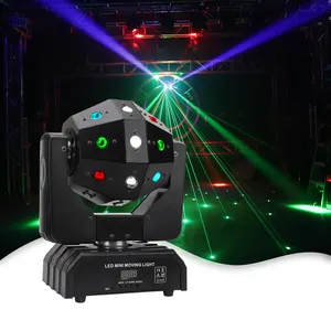 매직 DJ 디스코 볼 16pcs 3W 스트로브 빔 레이저 3in1 LED 파티 클럽 바 이동 헤드 무대 조명