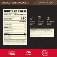 Poudre de protéines de lactosérum 100% OEM Double Rich Chocolate, 29 portions, 24g de protéines pour le soutien et la récupération musculaire