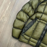Veste d'hiver matelassée légère en nylon et polyester avec fermeture éclair, capuche chaude, style doudoune pour homme
