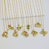 Femme élégante en laiton 12 pendentifs du zodiaque breloque chaîne en or tour de cou symbole astrologie colliers signe du zodiaque collier