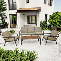 2025 populaire extérieur en aluminium jardin ensembles alliage patio ensemble patio aluminium courbe loisirs canapé ensemble