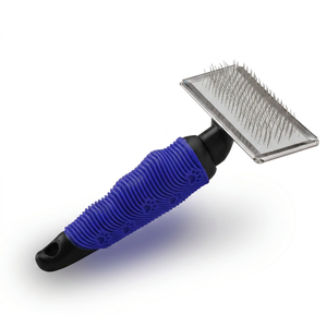 Logo Customization Stainless Steel Dog Grooming <b>Brush</b> With Green Handle For <b>Pet</b> Hair Care - Product Image 2