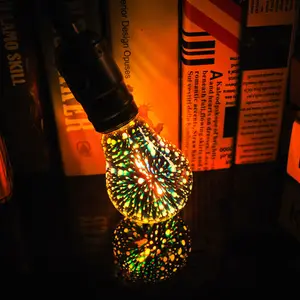 Bóng Đèn LED Bóng Đèn Edison Trang Trí Pháo Hoa 3D E27 Đèn Tiệc 220V Đèn Trang Trí Giáng Sinh Ngày Lễ A60 ST64 G80 G95 G125