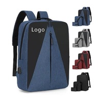 Ensemble de sacs fins pour voyage, sacoche pour ordinateur portable avec chargeur USB, sac à dos de classe pour étudiants, sac d'école 3-en-1 pour étudiants universitaires, pochette