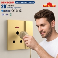 Prise murale universelle 15A avec voyant néon, interrupteur électrique domestique, vente en gros d'usine OEM