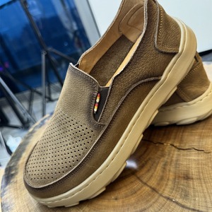 Chaussures décontractées rétro pour hommes en cuir véritable, à enfiler, à bout rond, respirantes, avec semelle EVA, pour le printemps - Product Image 4