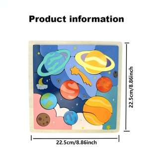 Rompecabezas de Planetas, Juguetes Educativos STEM para Preescolares, Regalo para Niños y Niñas, Modelo de Sistema Solar de Madera Montessori - Product Image 5
