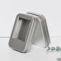 Vente en gros Boîtes rectangulaires en fer blanc mini USB recyclable Emballage en métal avec fenêtre pour chewing-gum et chocolat