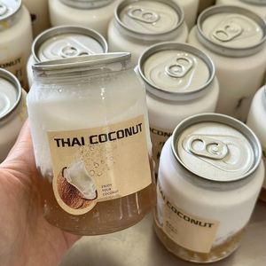 Beverage Pull <b>Ring</b> <b>Pop</b> Cans 250ml 330ml 500ml Transparent Coffee Milk Tea Plastic Cans With Easy Open Aluminum Lids - Product Image 3