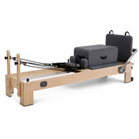 Mesin Reformer Pilates Kayu Maple Langsung dari Pabrik, Pegas yang Dapat Disesuaikan, Retraksi Tali Otomatis, Ramah Lingkungan untuk Latihan Tubuh di Studio