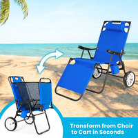 Chaise de plage pliable Bestex de haute qualité en aluminium portable avec parasol et roues