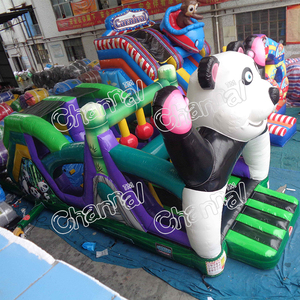 Comercial inflable Adventure Park Slide Bouncer Combo Panda Themed PVC carrera de obstáculos inflable para parques de trampolín - Product Image 3