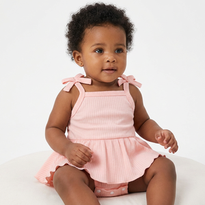 Ropa de bebé niña, mono de algodón orgánico indio, certificado GOTS, 100% algodón, mono europeo para bebé niña. - Product Image 1