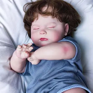 20 Inch Levensechte Pasgeboren Slapende Pop Handgemaakte Echte Leven Baby Poppen Herboren Peuter Met Zachte Gewogen Doek Lichaam Gif