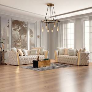 Ensemble de canapés en velours noir de luxe 1/2/3 places, coussin moelleux élégant pour salon, <span class=keywords><strong>canapé</strong></span> double et ensemble de canapés combinés en gros - Product Image 2