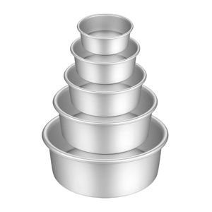 Moule à gâteau rond Yosen 4/5/6/7/8/9/10 pouces en alliage d'aluminium, épaisseur 0,8 mm, anodisé dur, écologique, moule de cuisson DIY monobloc - Product Image 1