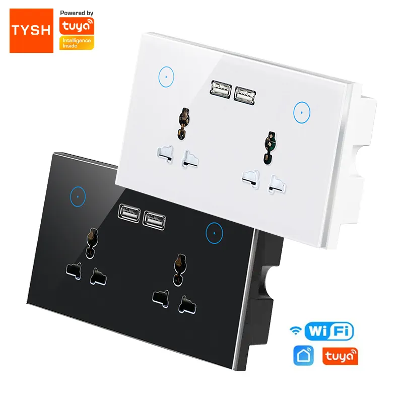 TYSH Universal 16A Wifi Smart Wall Socket Outlet With USB Tuya Smart Life Alexa Voice Control Electrical Power Wall Socket