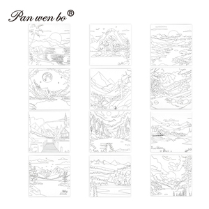 Panwenbo fabbrica stampato tela Pre stampata bambini pittura per artista 8X8 pollici Pre-disegno su tela per <span class=keywords><strong>dipingere</strong></span> per adulti - Product Image 4