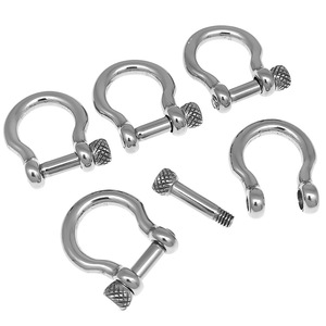 Manille en acier inoxydable 304 en forme de D avec goupille à vis, connecteur de bracelet métrique, boucle - Product Image 5