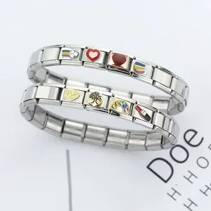 Hapiship 2024 Popular Original Daisy Fashion I <span class=keywords><strong>Love</strong></span> Mummy <span class=keywords><strong>Italian</strong></span> Charm Fit 9mm Pulsera de acero inoxidable Fabricación de joyas DJ346 - Product Image 4