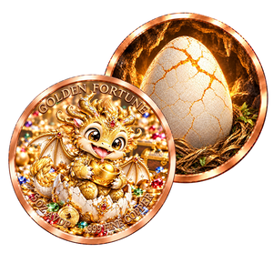 Pièce commémorative en cuivre fin 5OZ, Dragon Bébé Doré <span class=keywords><strong>de</strong></span> la Richesse, artisanat métallique en relief, Dragon éclose tenant une <span class=keywords><strong>lingot</strong></span> <span class=keywords><strong>d</strong></span>'<span class=keywords><strong>or</strong></span> - Product Image 3