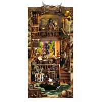 Hamaileon Jouet DIY Modèle Micro 3D Book Nook Puzzle Nouveau Monde Bateau Pirate SQ36 Décoration de la Maison Étagère Décorative Kit