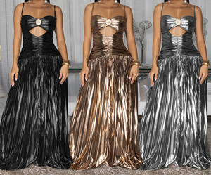 ZHEZHE di alta qualità da donna elegante abito da ballo con Glitter Sexy abito da sera con spalline sottili per donna e donna - Product Image 1