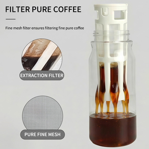 Cafetière portable isotherme en Tritan sans BPA, infuseur à café glacé en plastique <span class=keywords><strong>avec</strong></span> <span class=keywords><strong>filtre</strong></span> amovible - Product Image 1