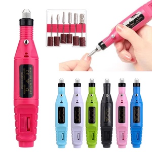 Manual Portable Electric Nail Polisher Grinder Silver Head Dead Skin Removal <b>Polishing</b> Manicure Pedicure File Tool Salon - Product Image 2