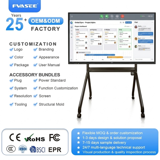 65 Inch HS-S7529 Infrared Multi-Touch 20-Point Maxhub Smart Board Panel Interactive Whiteboard All-in-One PC Metal Construction