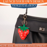 Sleutelhanger met gemengd fruitleer, OEM&ODM op maat, gouden gespsluiting decoratie voor bagageaccessoires, accessoires, handtas