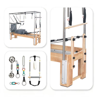 Maple Oak Pilates Cadillac Reformer 3-en-1 avec auvent complet 2430x910mm Équipement de studio commercial Certifié CE ISO