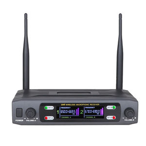 TW122 Microphone sans fil professionnel FM double microphone UHF pour karaoké, enregistrement, scène de performance - Product Image 2