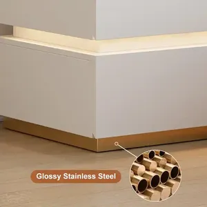 Organisateur de chevet moderne de couleur blanche, table de chevet intelligente en bois avec <span class=keywords><strong>charge</strong></span> sans fil - Product Image 6