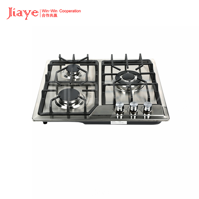 30cm Black Glass Gas Cooktop with 3 Burners, Ignition Optional, Tempered Glass Panel Gas Hob for Modern Kitchen