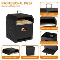 Four à pizza au bois Garife GM60602 en acier, 4-en-1 multifonctions, barbecue, foyer, cuisson en plein air, pour 2-3 personnes