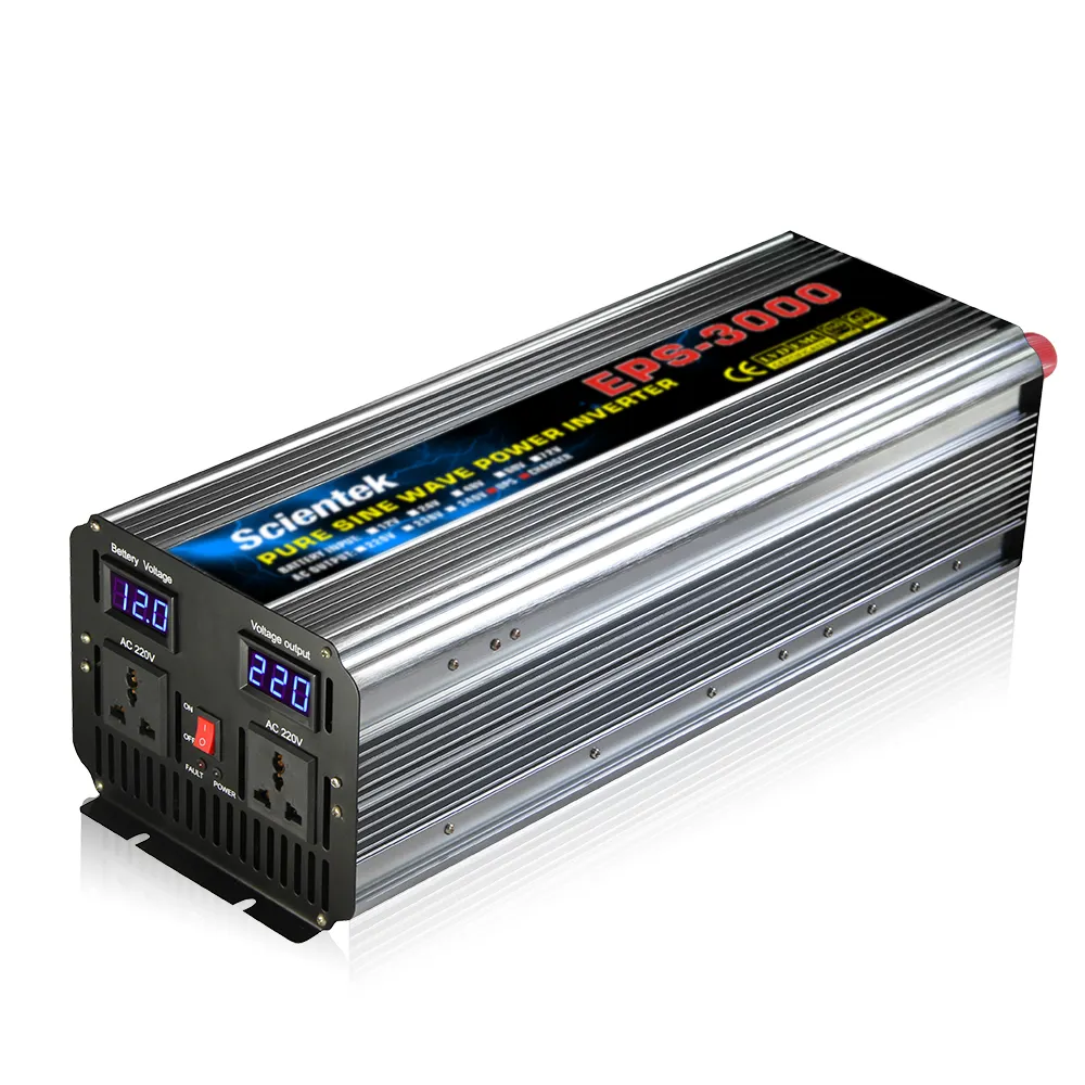 Fabbrica OEM 3000W 12V 24V 48V DC A 220V AC 230V invertitore puro dell'onda di seno inverter di potenza solare con il caricatore e la funzione UPS