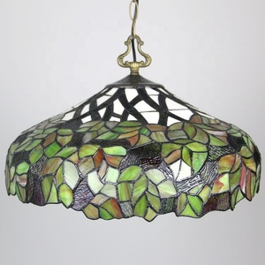 LongHuiJing Victorian Tiffany-Style 2-<b>Light</b> Ceiling Pendant Fixture with 18" Shade Stained Glass <b>Lights</b> - Product Image 5