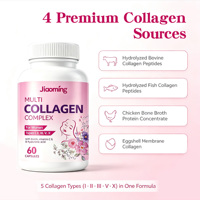 Capsules de collagène marin multi-complexes OEM, complément de peptides de poisson avec vitamine C et biotine pour les femmes, soutien des articulations et des os