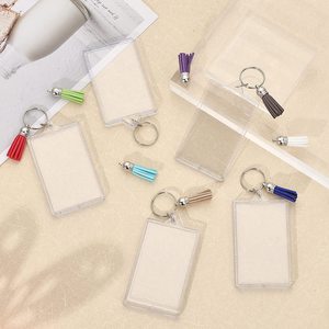 Acrylic Nhựa Tùy chỉnh DIY llaveros de acrilicos transparentes khoảng trống hình dạng Keychain xem ảnh với hình ảnh tua - Product Image 1