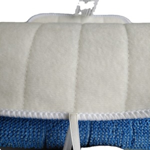 Trắng col số lượng lớn 100% polyester cho phẳng lau Pad trở lại bên dính vòng lặp không gián đoạn ES vải trong CuộN - Product Image 3