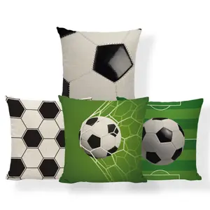 Almofada De Futebol Cobre Capa De Almofada Antique Futebol e Basquete Imprimir Linho Decorativo Home Decor Throw Pillow