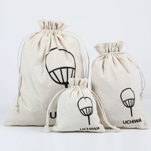 Sacs à cordon vierges, impeccables et recyclables en toile, coton, lin, coton brut, tissés, pour riz, thé, vin, export, cadeaux, stockage, sérigraphiés - Product Image 2