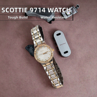 Montre-bracelet pour femme Scottie en acier inoxydable doré, bracelet de 20 mm, quartz, étanche, style sportif, nouvelle ère, mode, style professionnel