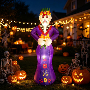 Décoration Gonflable Fantôme Blanc Crâne Féminin pour Halloween – Modèle d'Extérieur pour Ambiance Festive dans la Cour - Product Image 2