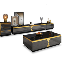 Table basse de rangement, meuble de salon Rectangle, Antique, noir et blanc, haute qualité, style européen