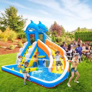 Hualong Mega Château Gonflable avec Toboggans, Parcours d'Obstacles et Zones Sportives, en Matière Oxford, 9x9x7ft, Qualité Commerciale, pour Jeux d'Été en Jardin - Product Image 4