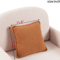 Fauteuil de loisirs moderne blanc crème 2-en-1 pour animaux de compagnie avec tissu Sherpa moelleux et oreiller lombaire pour chambre et salon