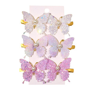 Nueva Horquilla para el Cabello con Alas de Mariposa Brillantes y Coloridas para Niñas, Pasador de Pelo Infantil con Perlas Brillantes, Horquillas de Nailon, Accesorios para el Cabello de Niños - Product Image 6