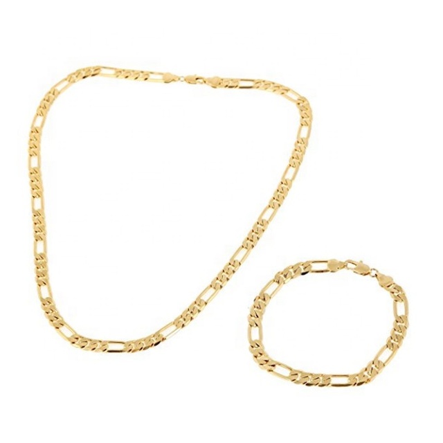 14k 18k 24k Yellow Gold Men's Wholesale Stainless Steel Jewelry Chain Necklace Bracelet
